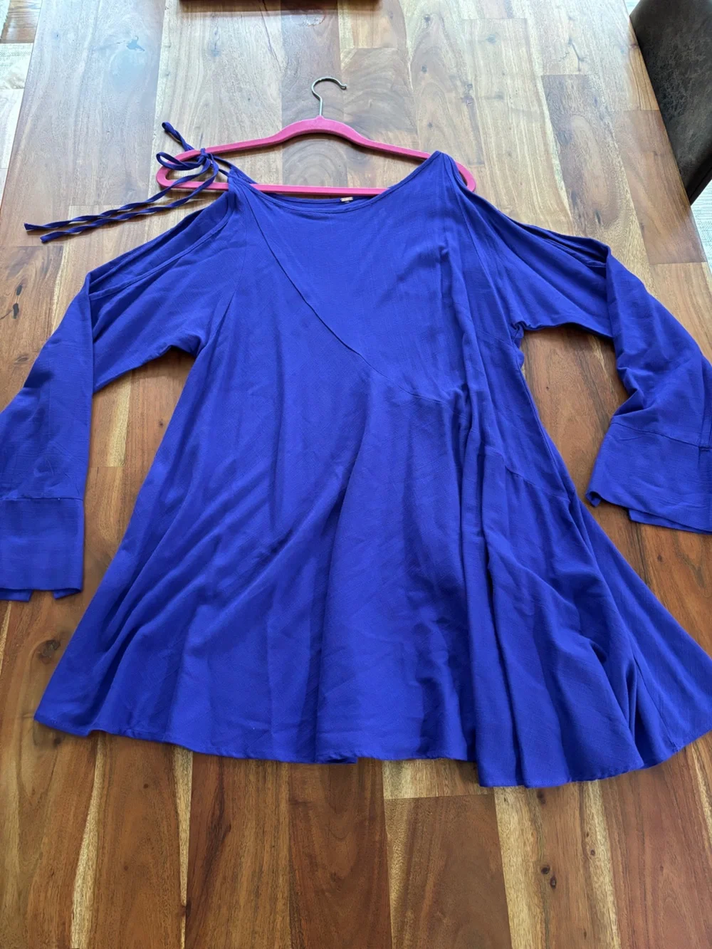 Free People Purple Cold Shoulder Boho Mini Dress Tie Strap - Size M/L*